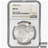 Image 1 : 1923-D Silver Peace Dollar NGC MS62