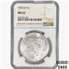Image 1 : 1923-D Silver Peace Dollar NGC MS62