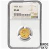 Image 1 : 1928 $2.50 Gold Quarter Eagle NGC MS62