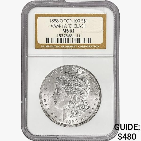 1888-O Morgan Silver Dollar NGC MS62 VAM-1A 'E' Cl