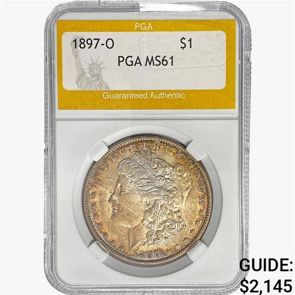 1897-O Morgan Silver Dollar PGA MS61