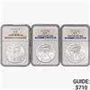 Image 1 : [3] American 1oz Silver Eagles NGC MS69 [1993, [2]