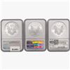 Image 2 : [3] American 1oz Silver Eagles NGC MS69 [1993, [2]