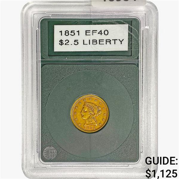 1851 $2.50 Gold Quarter Eagle  EF40