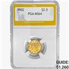 Image 1 : 1902 $2.50 Gold Quarter Eagle PGA MS64