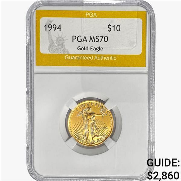 1994 $10 American 1/4oz. Gold Eagle PGA MS70