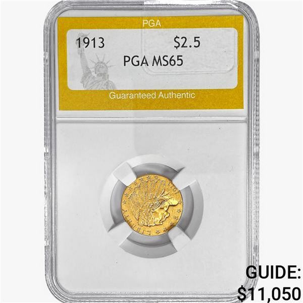 1913 $2.50 Gold Quarter Eagle PGA MS65