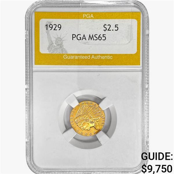 1929 $2.50 Gold Quarter Eagle PGA MS65