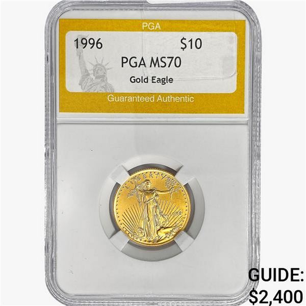1996 $10 American 1/4oz. Gold Eagle PGA MS70