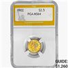 Image 1 : 1902 $2.50 Gold Quarter Eagle PGA MS64
