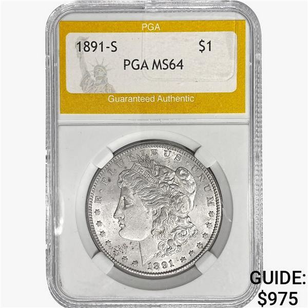 1891-S Morgan Silver Dollar PGA MS64
