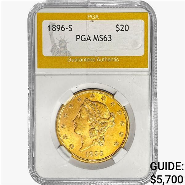 1896-S $20 Gold Double Eagle PGA MS63
