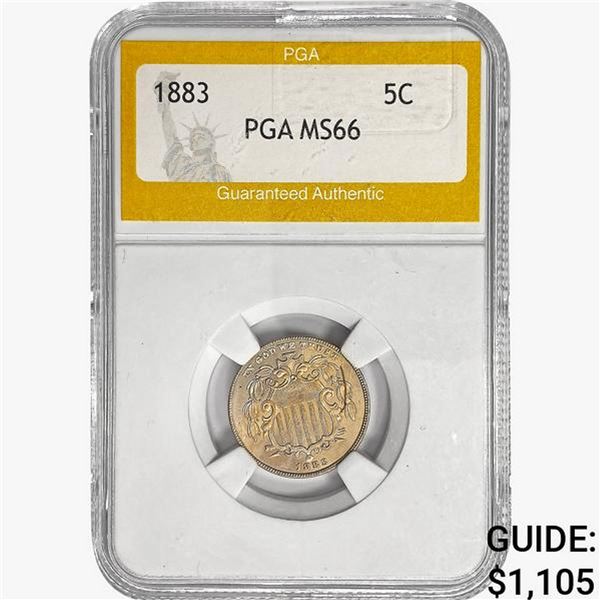 1883 Shield Nickel PGA MS66