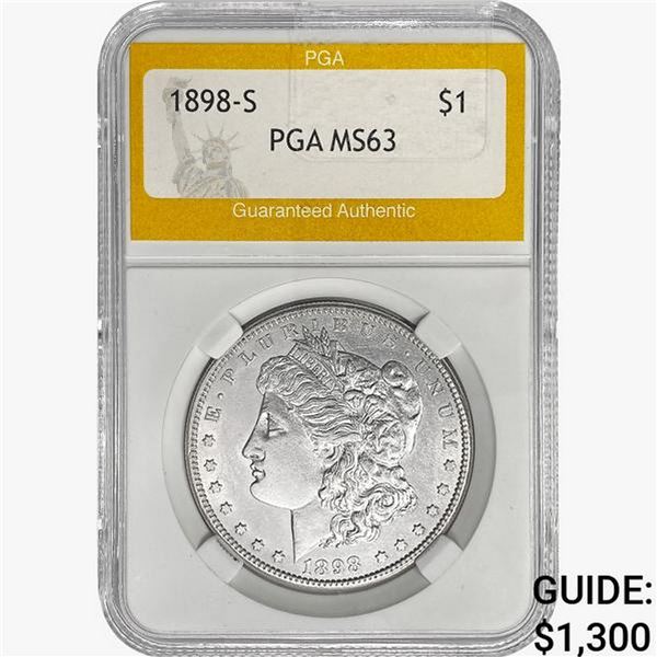1898-S Morgan Silver Dollar PGA MS63