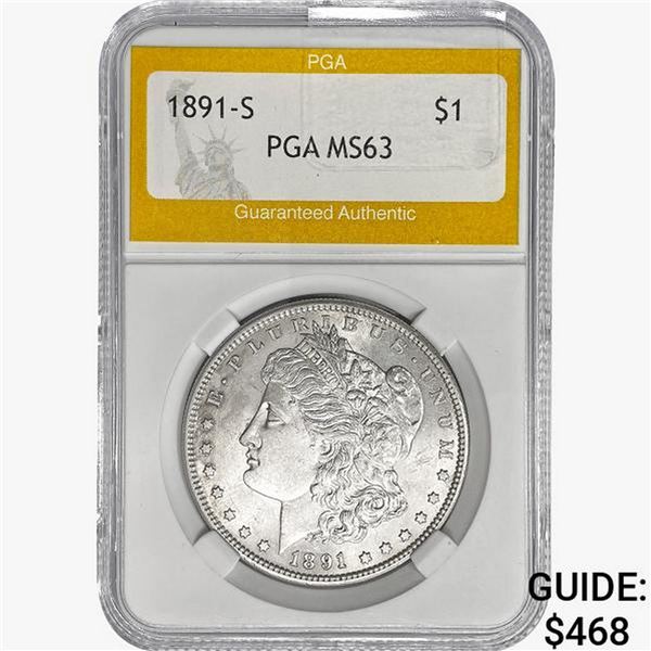 1891-S Morgan Silver Dollar PGA MS63