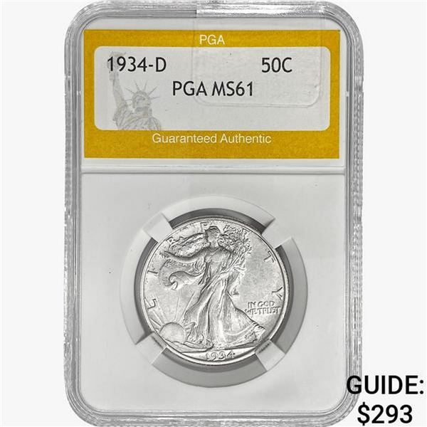 1934-D Walking Liberty Half Dollar PGA MS61