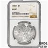 Image 1 : 1881-S Morgan Silver Dollar NGC MS65