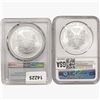 Image 2 : [2] American Silver Eagles NGC MS [2003, 2008]