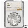 Image 1 : 1881-S Morgan Silver Dollar NGC MS65