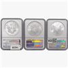 Image 2 : [3] American Silver Eagles NGC MS69 [[2] 1993, 201