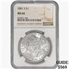 Image 1 : 1881-S Morgan Silver Dollar NGC MS66