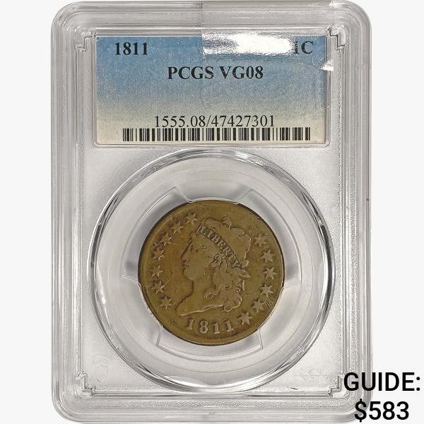 1811 Classic Head Large Cent PCGS VG08