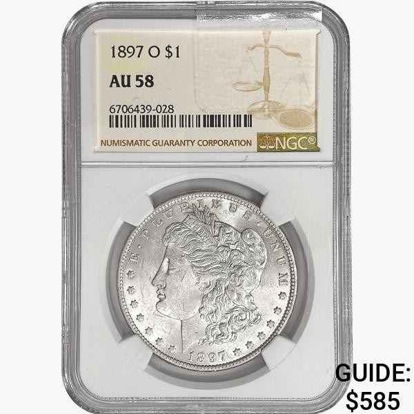 1897-O Morgan Silver Dollar NGC AU58
