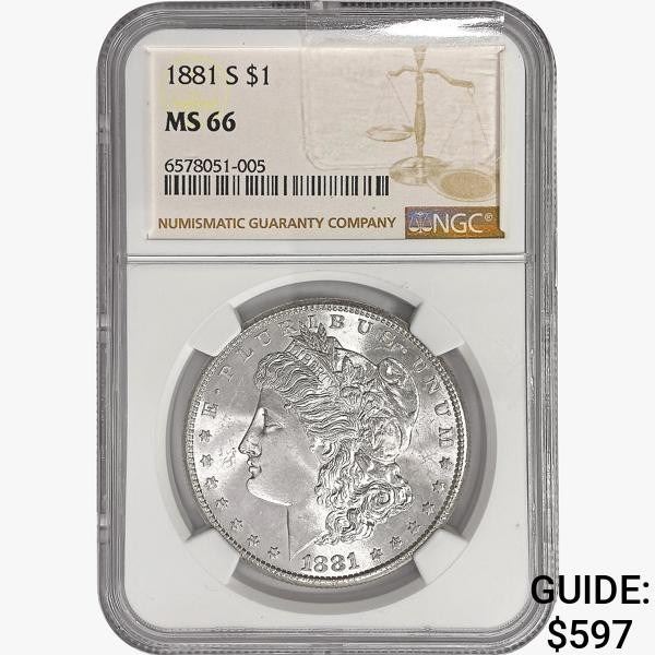 1881-S Morgan Silver Dollar NGC MS66