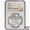 Image 1 : 1886 Morgan Silver Dollar NGC MS63