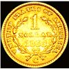 Image 2 : 1853-C Rare Gold Dollar UNCIRCULATED