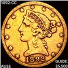 Image 1 : 1892-CC $5 Gold Half Eagle CLOSELY UNCIRCULATED