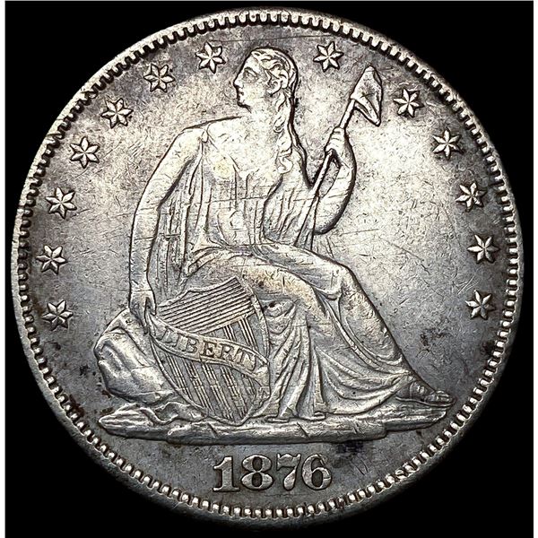 1876-CC Seated Liberty Half Dollar CLOSELY UNCIRCULAT
