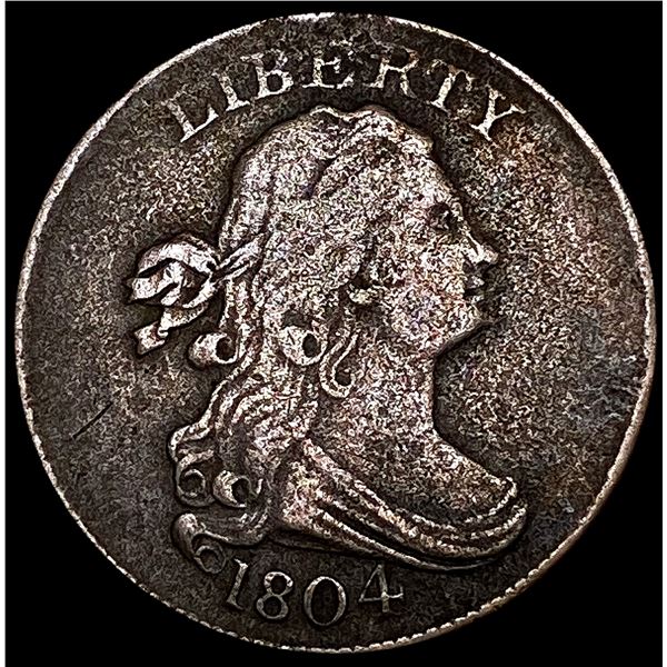 1804 Spike Chin Draped Bust Half Cent NICELY CIRCU
