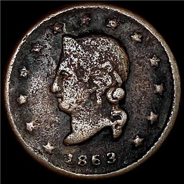 1863 Civil War Shop Token LIGHTLY CIRCULATED