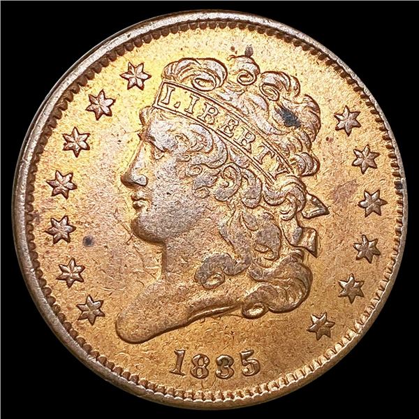 1835 Classic Head Half Cent NEARLY UNCIRCULATED