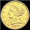 Image 1 : 1895 $5 Gold Half Eagle CLOSELY UNCIRCULATED