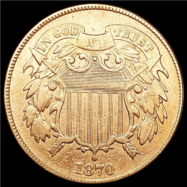 1870 Two Cent Piece CLOSELY UNCIRCULATED