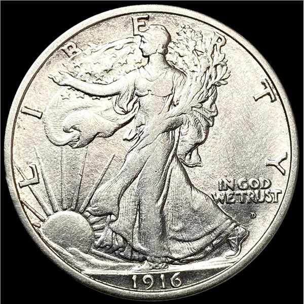 1916-D Walking Liberty Half Dollar CLOSELY UNCIRCU
