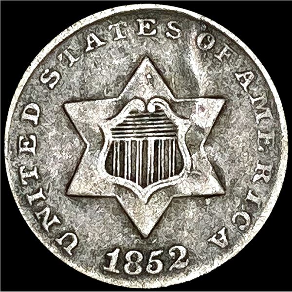 1852 Silver Three Cent LIGHTLY CIRCULATED
