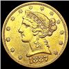 Image 1 : 1887-S $5 Gold Half Eagle CLOSELY UNCIRCULATED