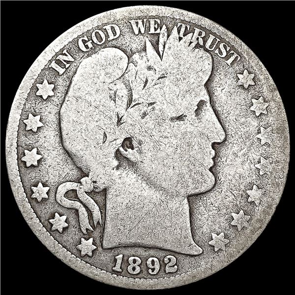 1892-O Barber Half Dollar NICELY CIRCULATED