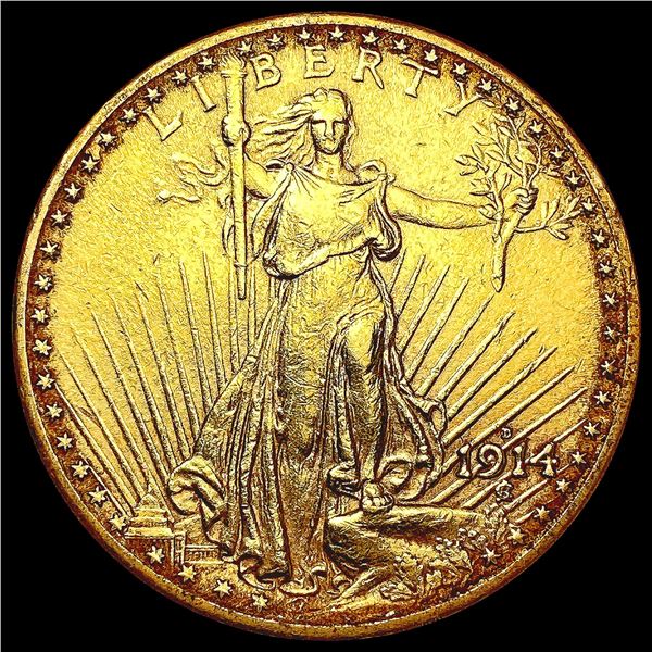 1914-D $20 Gold Double Eagle CLOSELY UNCIRCULATED