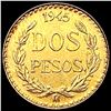 Image 2 : 1945 Mexico .0482oz Gold 2 Pesos GEM BU