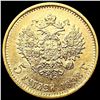 Image 2 : 1898 Russia .1245oz Gold 5 Roubles UNCIRCULATED