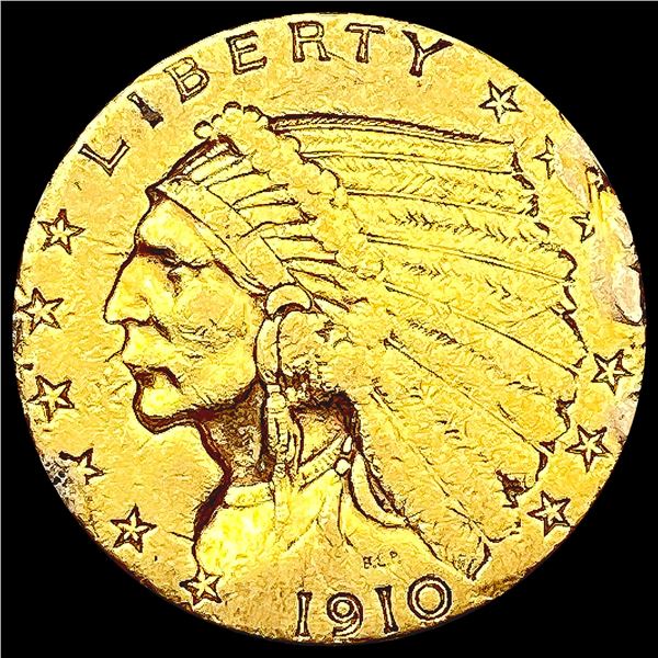 1910 $2.50 Gold Quarter Eagle CLOSELY UNCIRCULATED