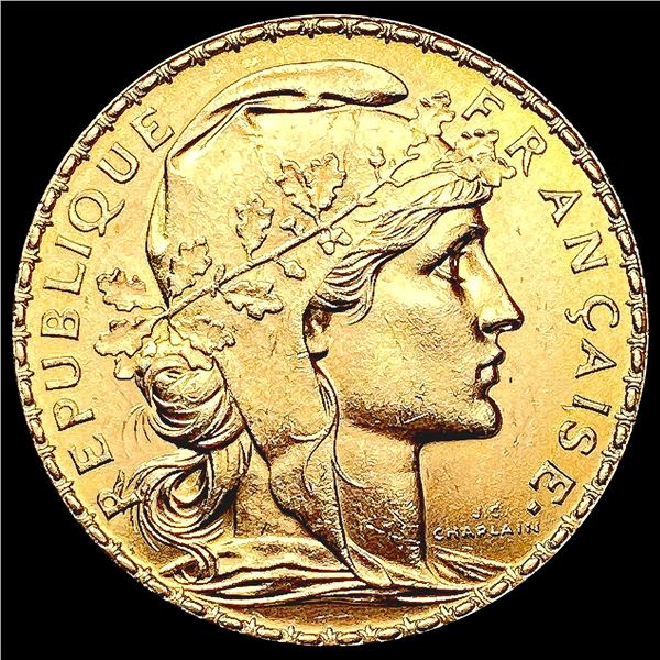 1914 France .1867oz Gold 20 Francs GEM BU
