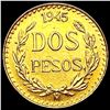 Image 2 : 1945 Mexico .0482oz Gold 2 Pesos GEM BU