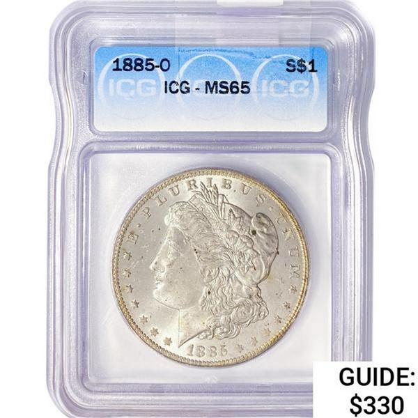 1885-O Morgan Silver Dollar ICG MS65