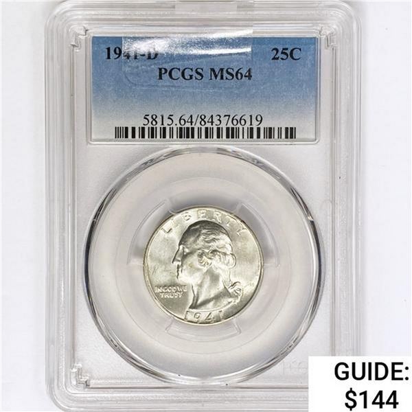 1941-D Washington Silver Quarter PCGS MS64