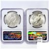 Image 2 : [2] 1922-D Peace Silver Dollars NGC MS61